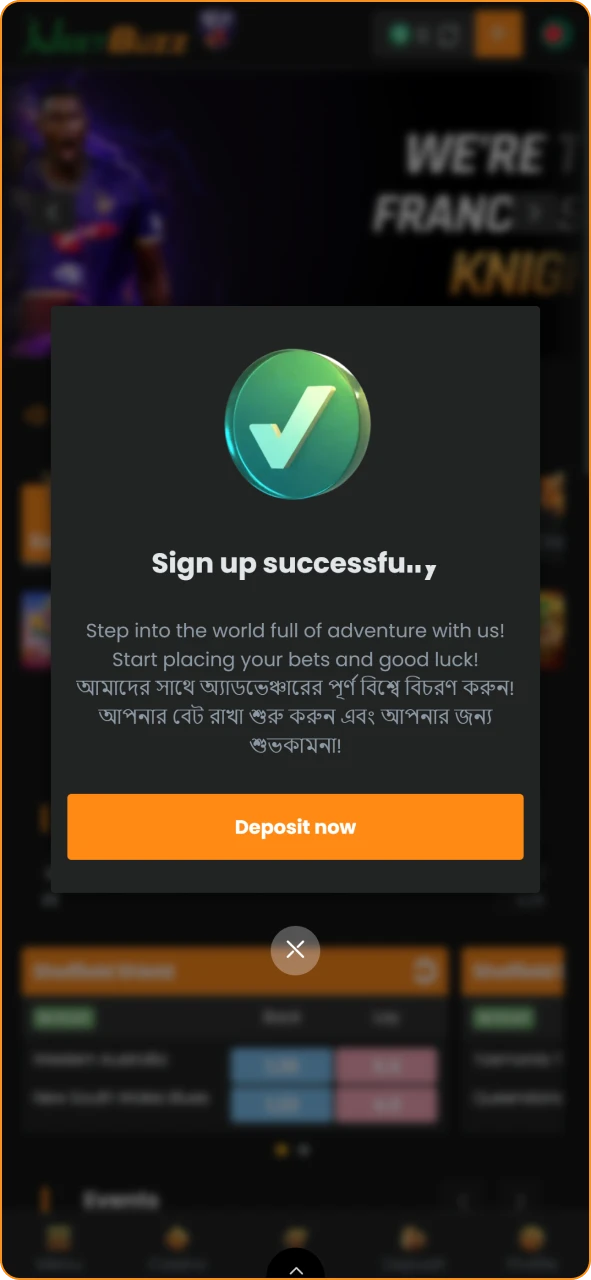 Finish the account setup process to start betting on Jeetbuzz.