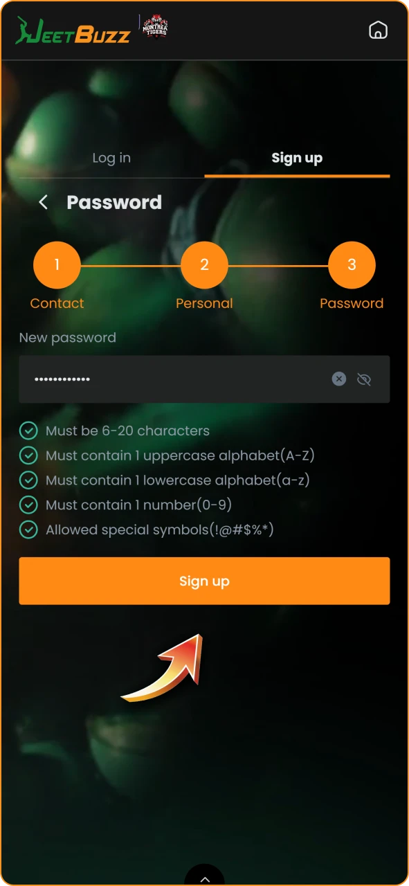 Submit your information to create your new Jeetbuzz profile.