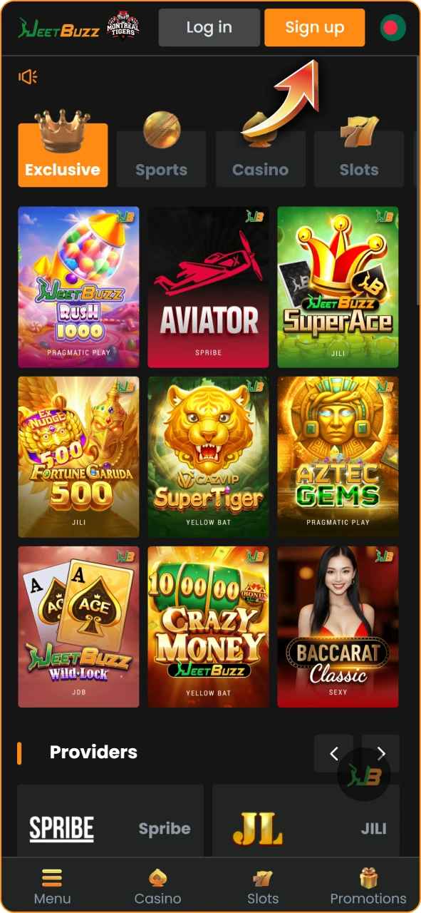 Launch the Jeetbuzz application on your mobile device.